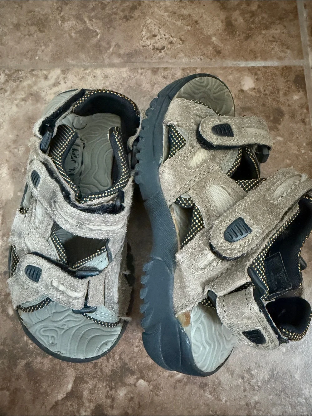 Kids Beige Gray Active Sandals with Adjustable Straps Size 12 Kid Connection